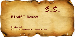 Binó Domos névjegykártya